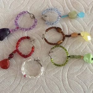 Anthropologie precious stone wine glass necklaces